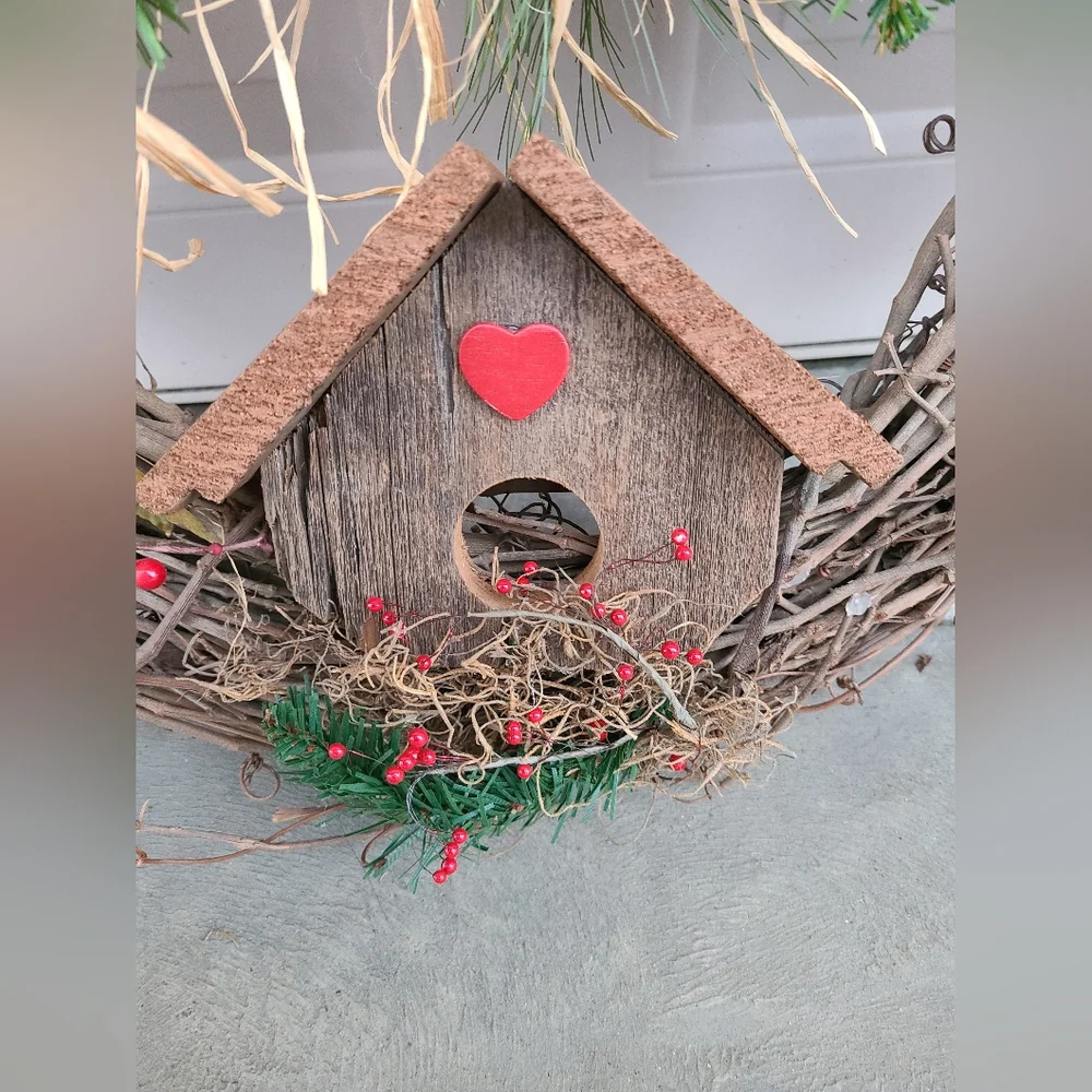 Birdhouse Christmas Wreath